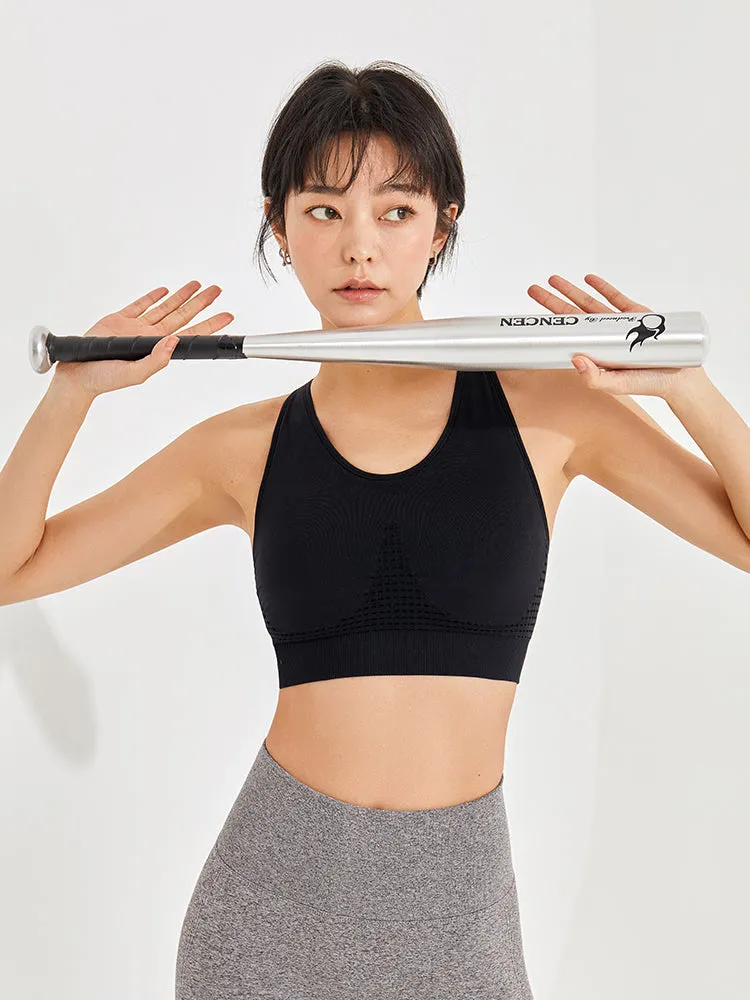 メッシュ素材の美背中ス トップス スポーツブラ