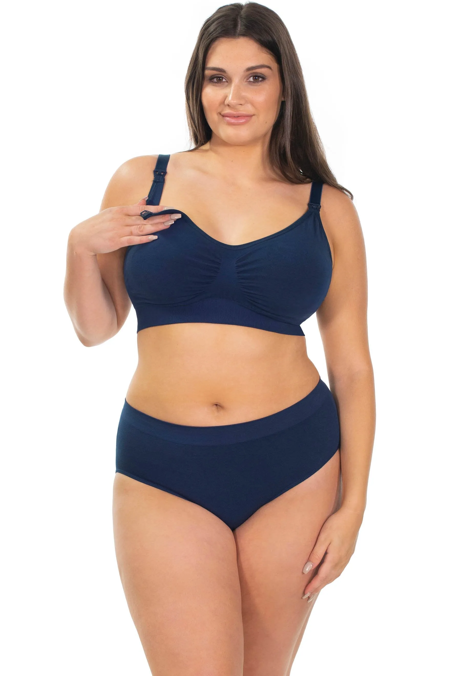 Blue Bamboo Nursing Bra   High Cut Undies Set