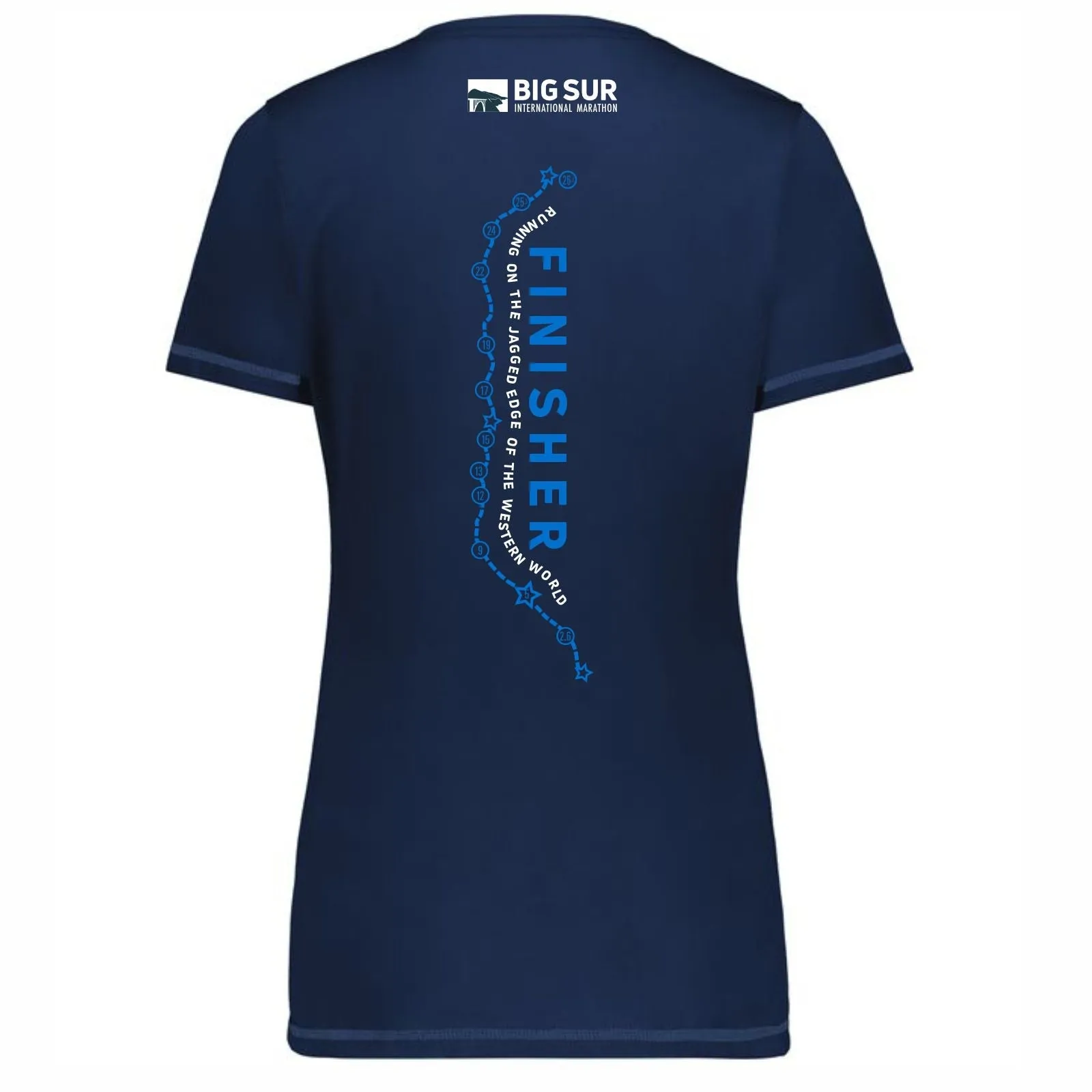 BSIM Women's Tech V-Neck Topstitch Tee -Navy- Finisher 23