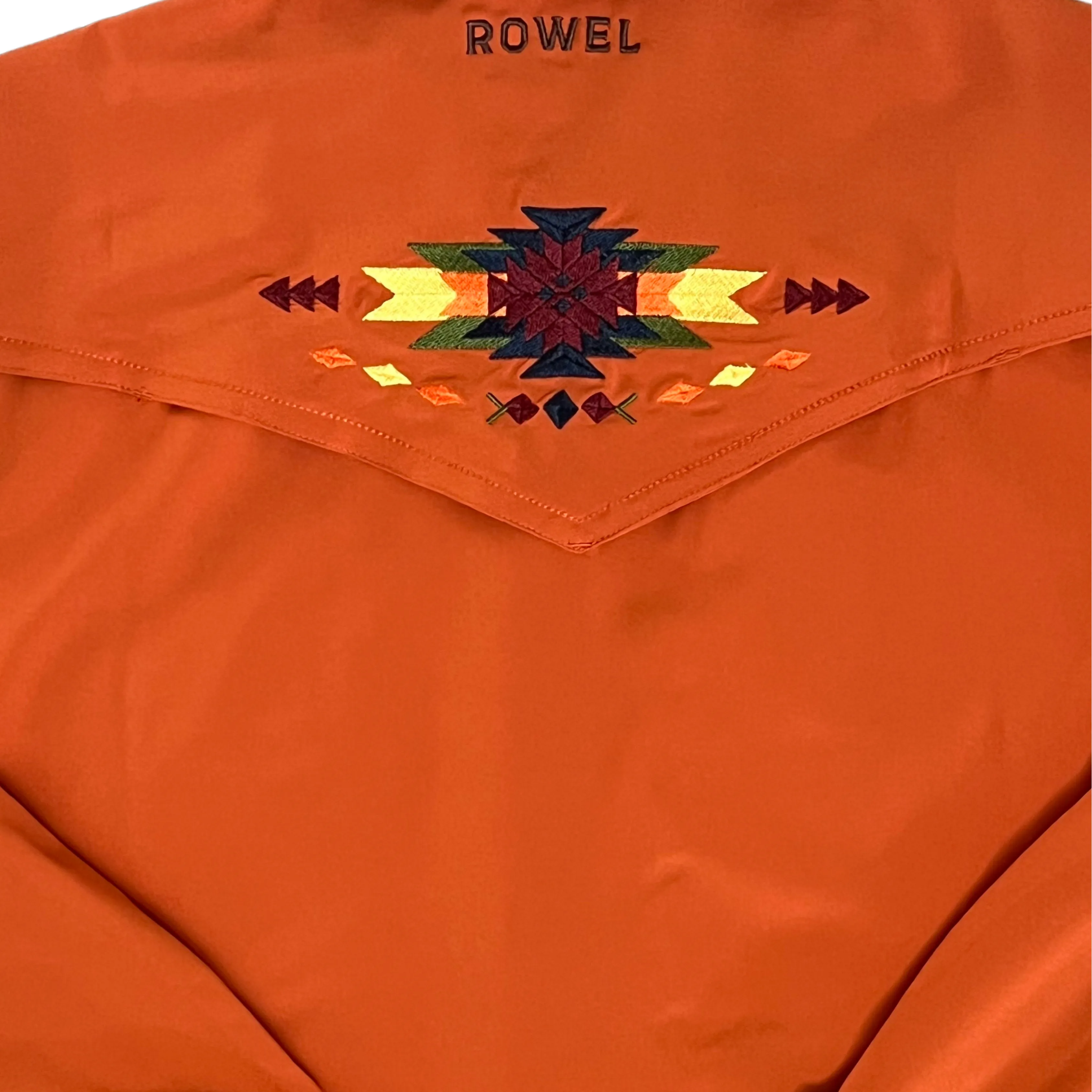 Burnt Orange with Embroidery Long Sleeve Performance Western Shirt