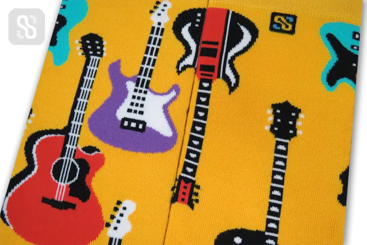 Chaossocks Music Yellow Guitars