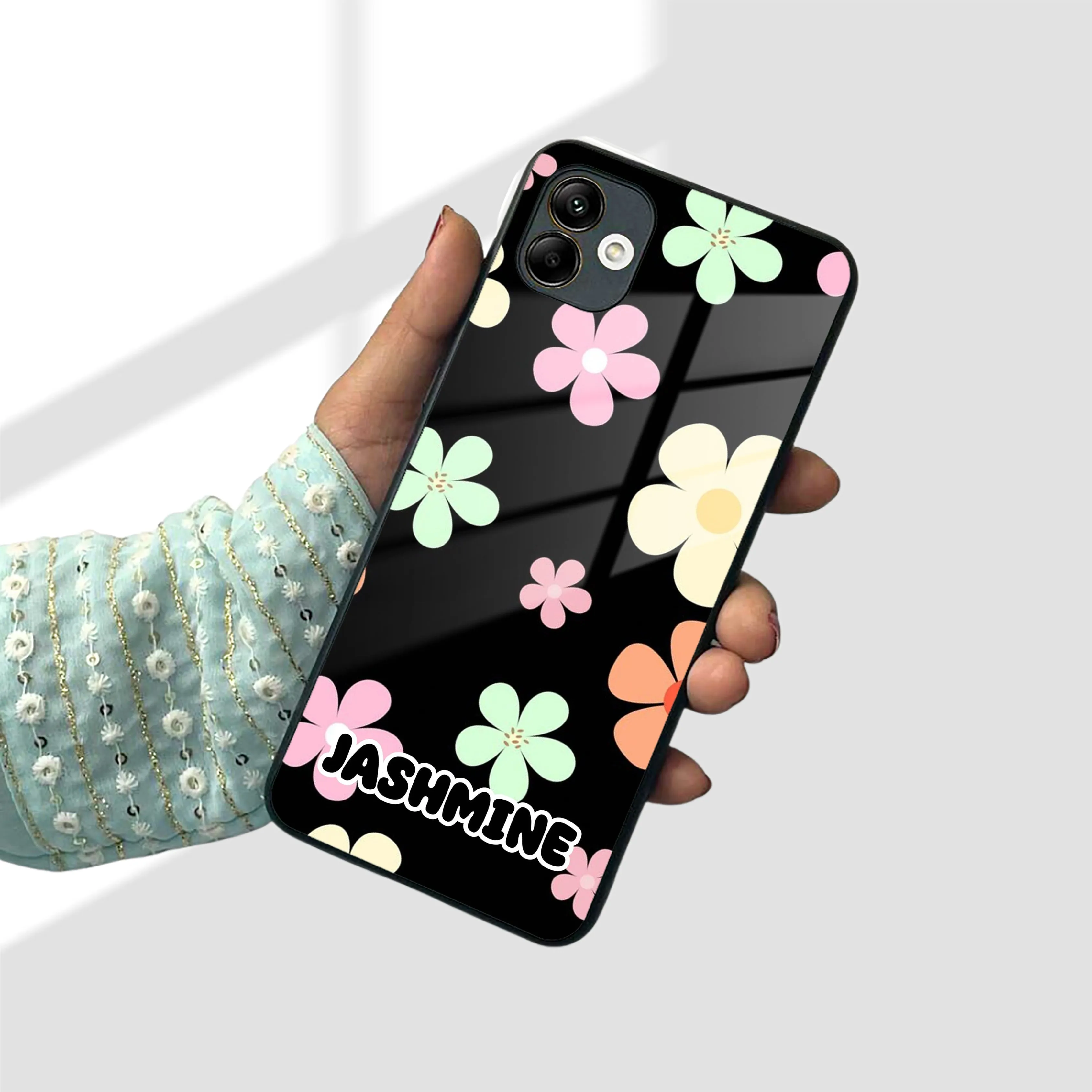 Colorfull Daisy Floral Glass Case Cover For Samsung