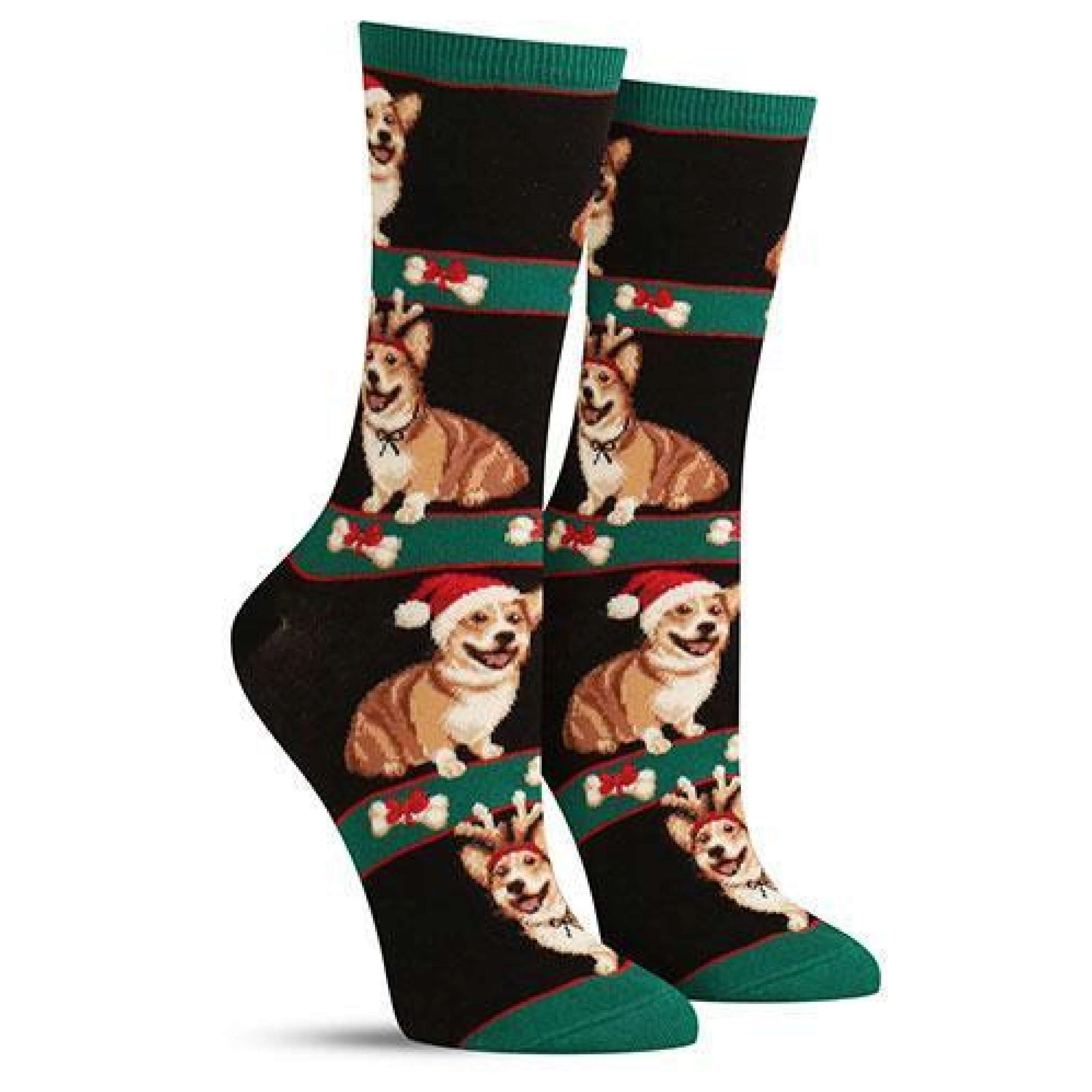 Corgi Christmas Socks (Adult Medium - Women's Shoe Sizes 5-10)