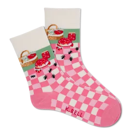 K.Bell Women's Strawberry Picnic Crew Sock