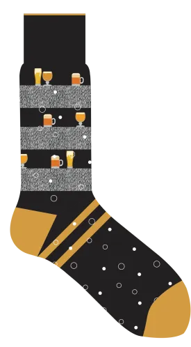 Lorenzo Uomo Socks  - Black/Beer Stripe
