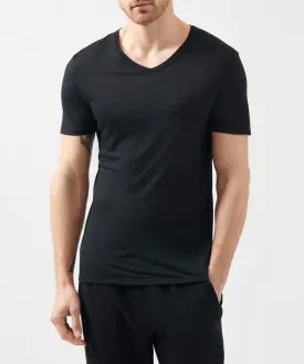 Modal Jersey V-Neck Tee - Black