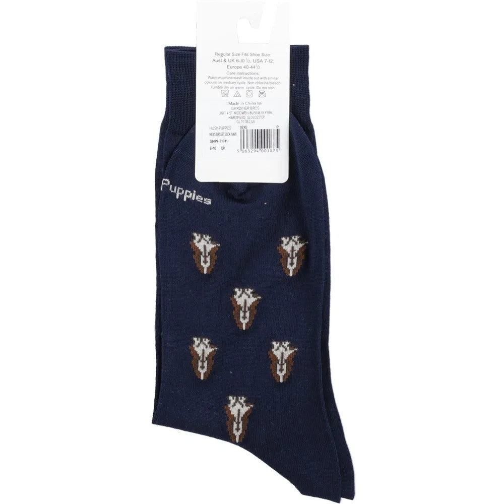 Navy Basset Socks