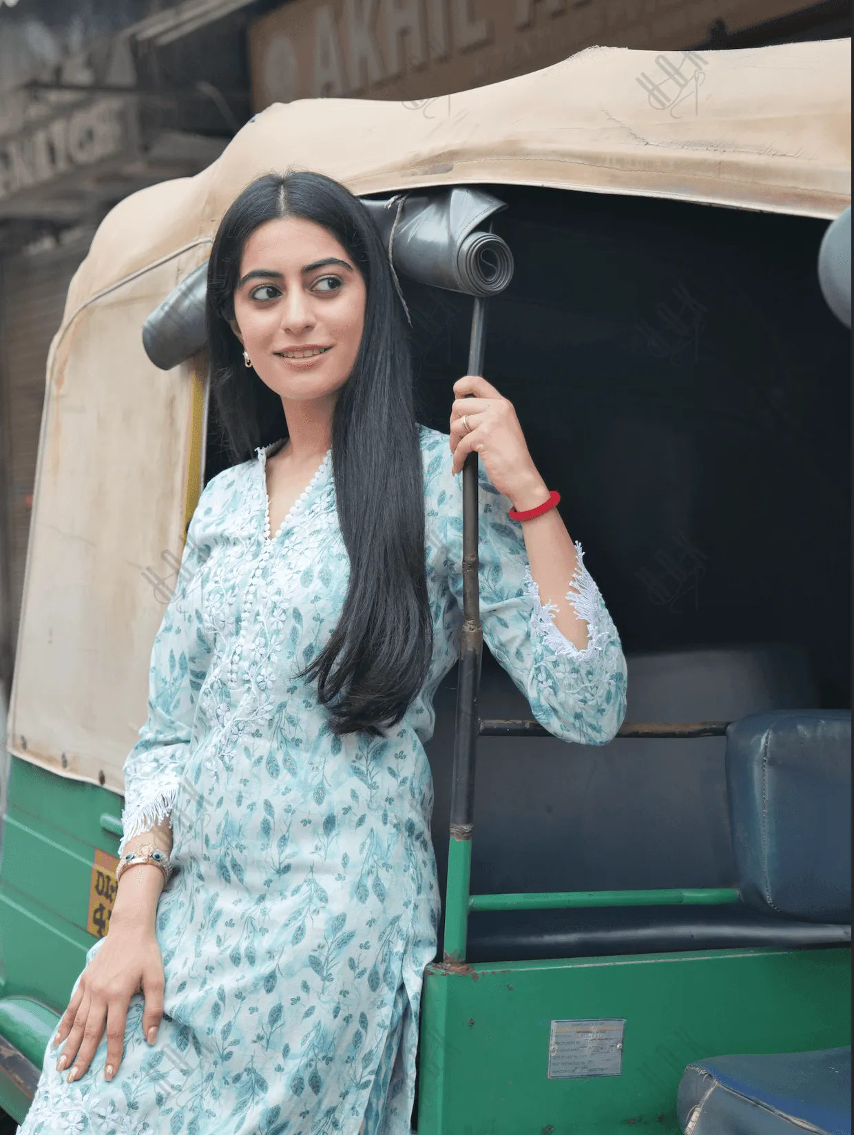 Nikita in Chikankari Co-ord set in Cotton for Women- Green