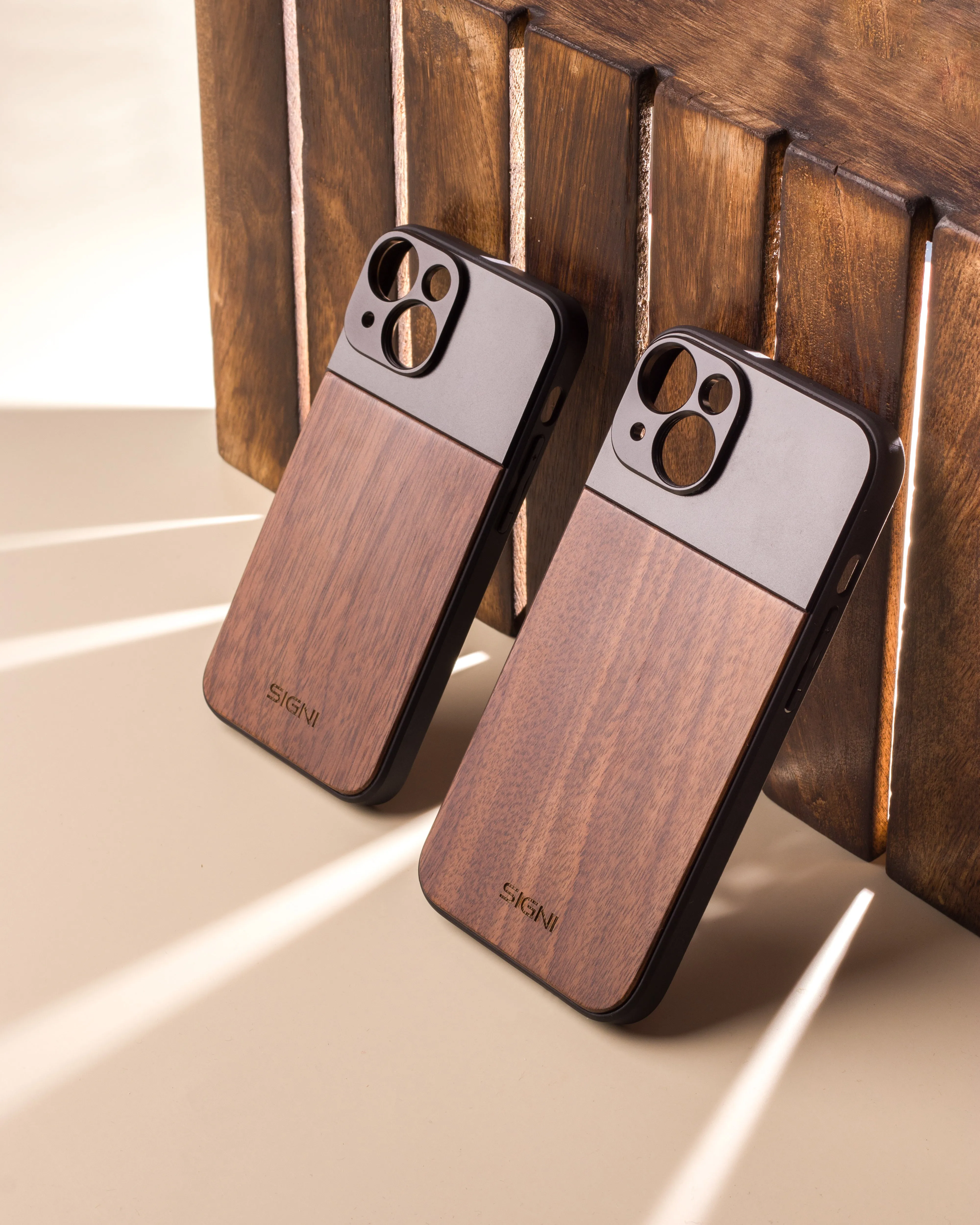 SKYVIK SIGNI Premium Wooden Mobile Lens Case for iPhone 13 Mini - Sleek, Durable, and Stylish Protection